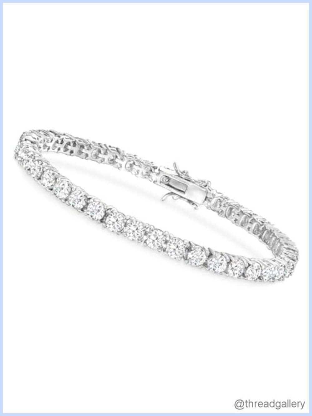 Sterling Silver Tennis Bracelet Dainty VVS1 Round Cut Box Chain